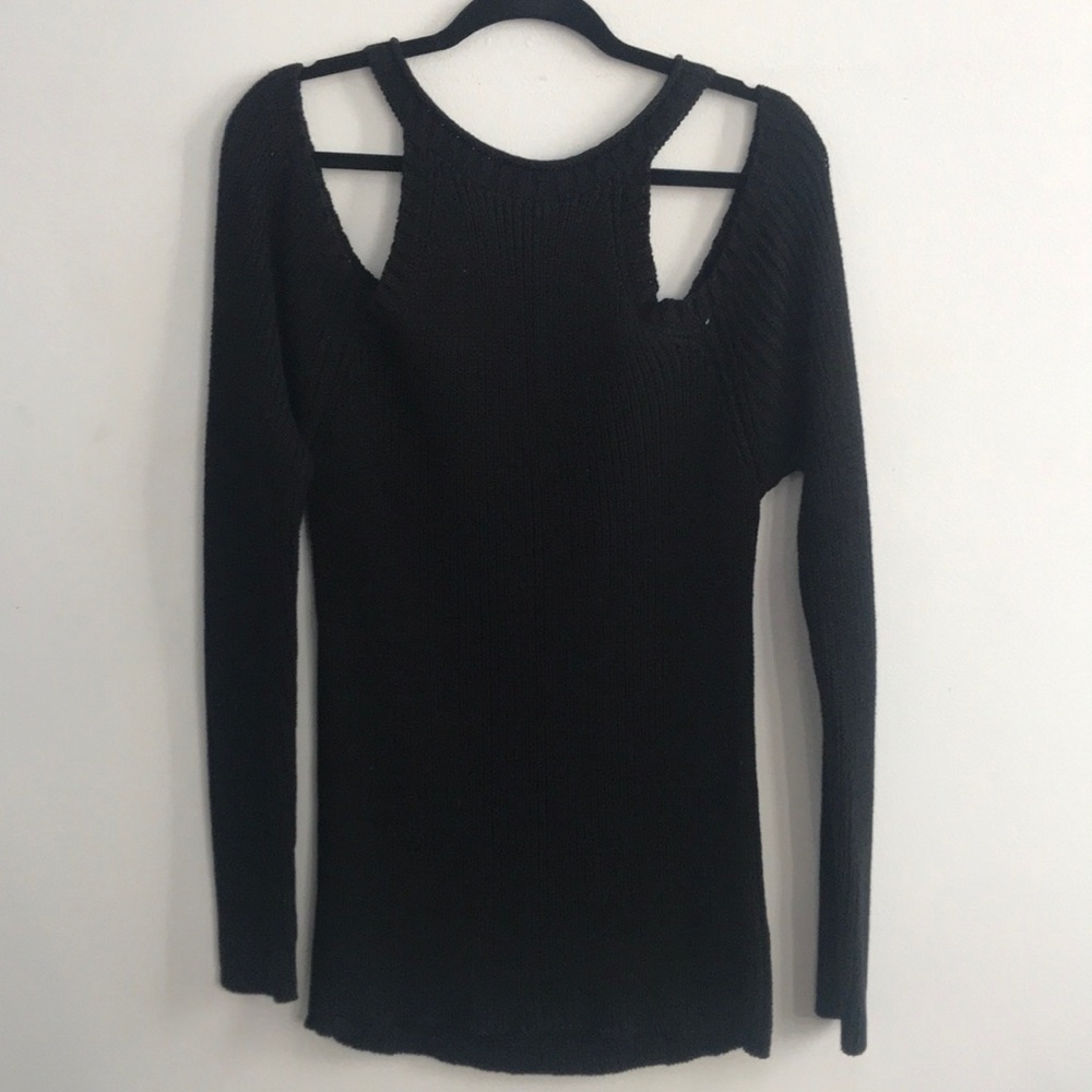 Black sweater w/ cold shoulder